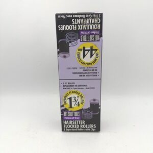 Hot Shot Tools Helen of Troy 5 Piece 1 3/4" Flocked Hair‎ Rollers & Clips 510353